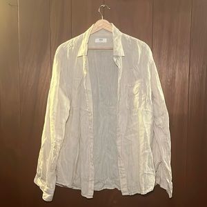 Uniqlo, L, Tan Linen Button Up